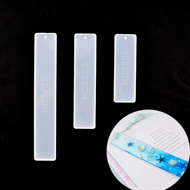 3pcs DIY Bookmark Resin Mold Set Rectangular Ruler Jewelry Mold Silicone  Epoxy Marque Page Moldes De