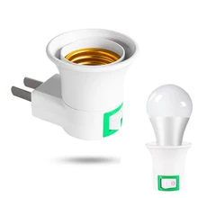 

E27 switch socket to American standard plug socket converter adapter socket with ON OFF button switch bulb lamp