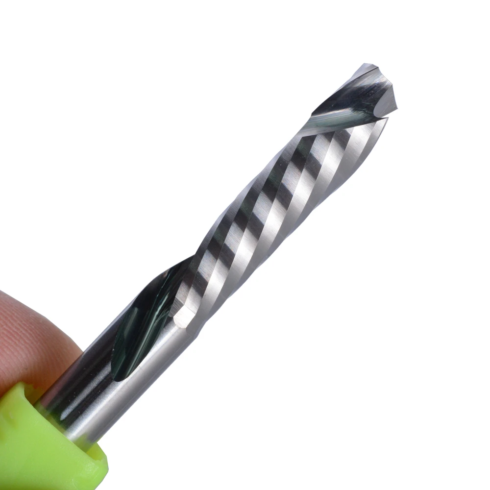 10Pcs 3.175/4/6mm AAA UP&DOWN Cut single Flute Spiral Carbide Mill Tool Cutters for Compression Wood End Mill Cutter Bits