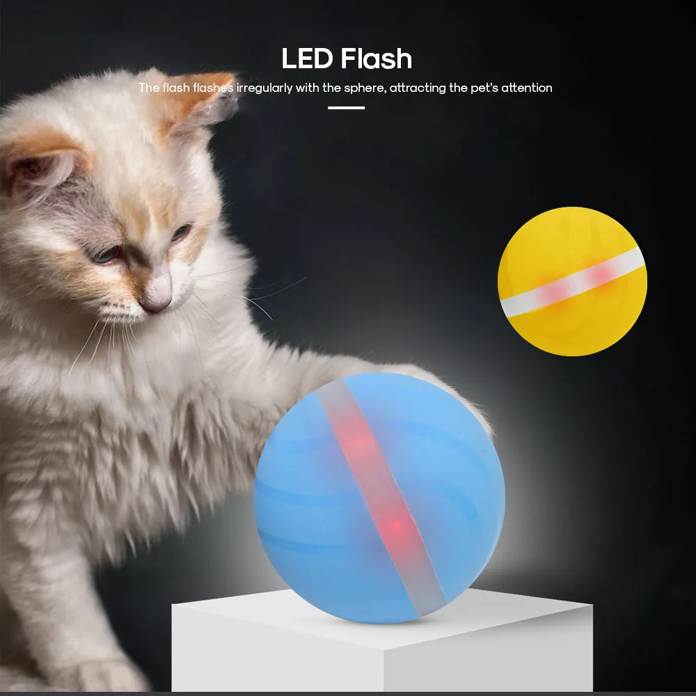

Electric Smart Interactive Pet Toy Ball 360 Degree Automatically Rolling Cute Cat Toys With Lighting Interactive Cat Toy V3