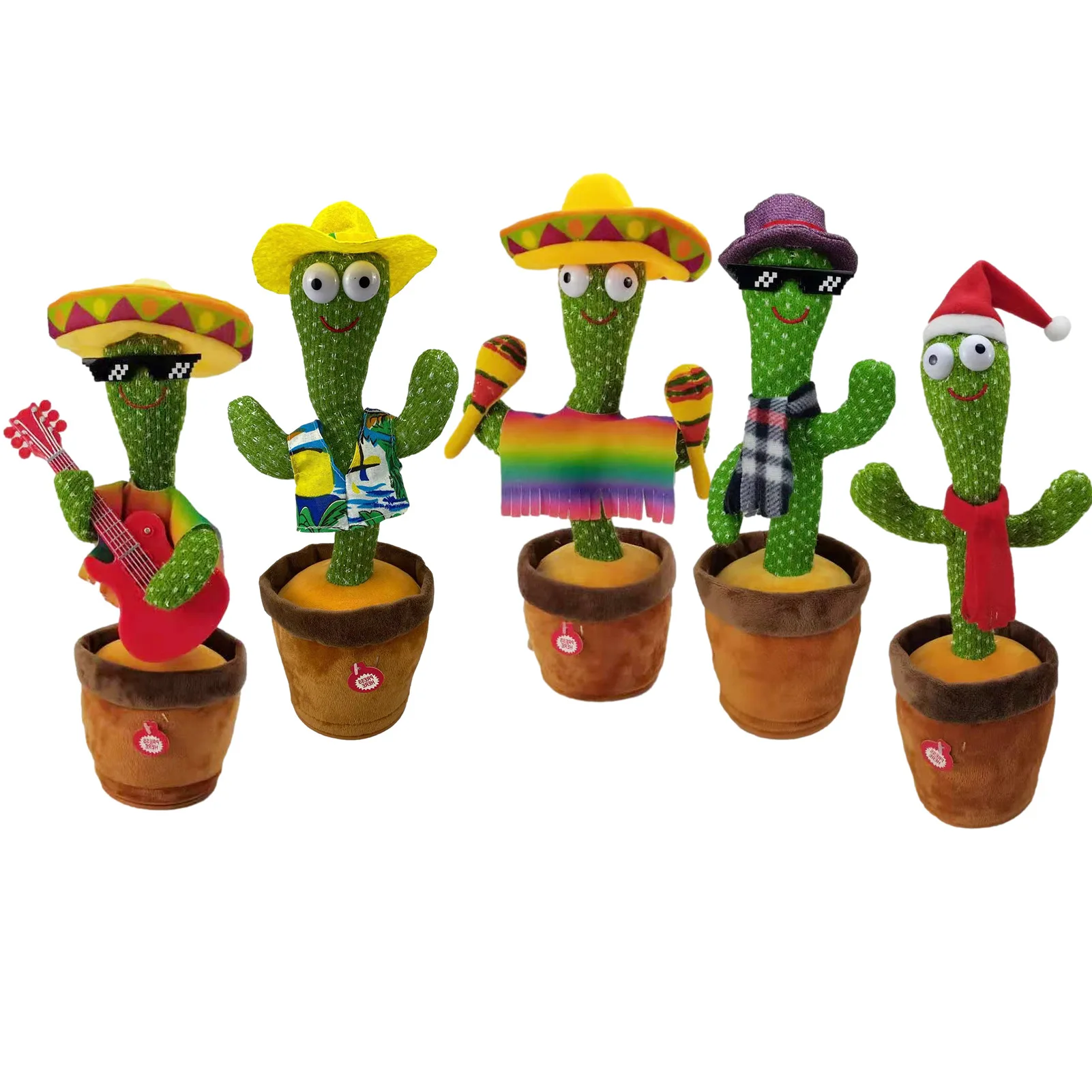 New Dancing Recording Cactus Kids Plush Toy Singing Party Home Decor Gift Xmas 