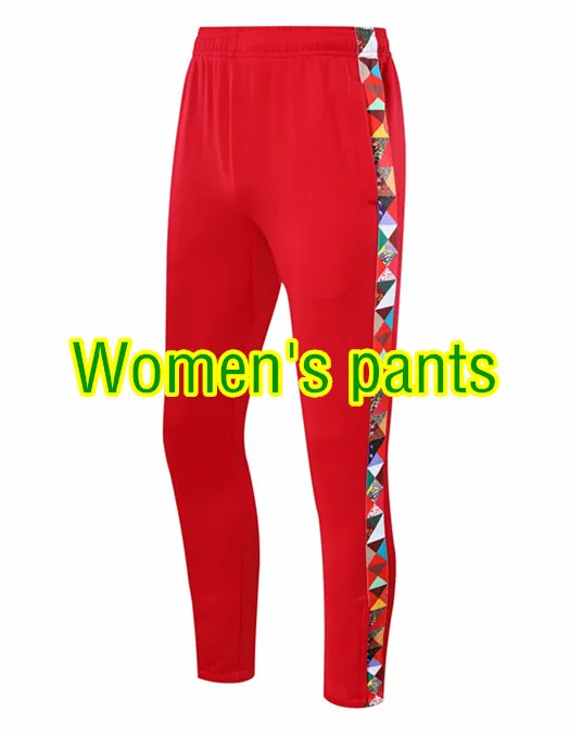 Женские и мужские куртки для бега, брюки, набор, молодежный футбольный костюм, свитер для бега, спортивный комплект, длинный футбольный тренировочный костюм, командная форма - Цвет: Women red pants