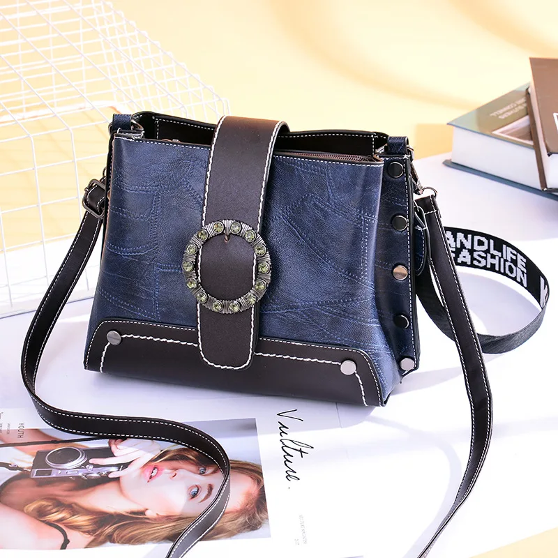 

[10 from the Grant] Retro Element Bucket Bag New Style Crossbody Bag Fashion Large Capacity Trend WOMEN'S Bag Bag