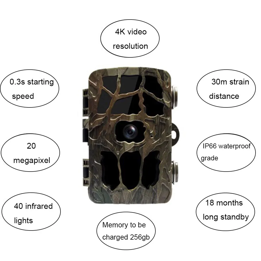 H982 4K HD инфракрасное отслеживание животных Домашняя водонепроницаемая поддержка безопасности TF карта мониторинг дикой природы охотничья камера ночное видение