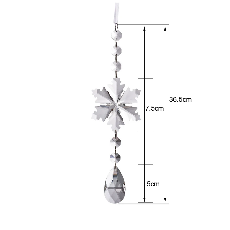 Chakra Crystal Suncatcher Christmas Snowflake Prism Chacras Maker Craft Chain Hanging Sunroom Window Ornament Home Garden Decor - Цвет: Светло-зеленый