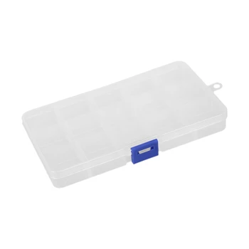 

New Storage Case Box Holder Organizer Container Pills Jewelry Nail Art Tips 15 Grids