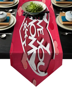 

I Love You Mom Table Runner Table Flag Home Party Decorative Tablecloth Table Runners