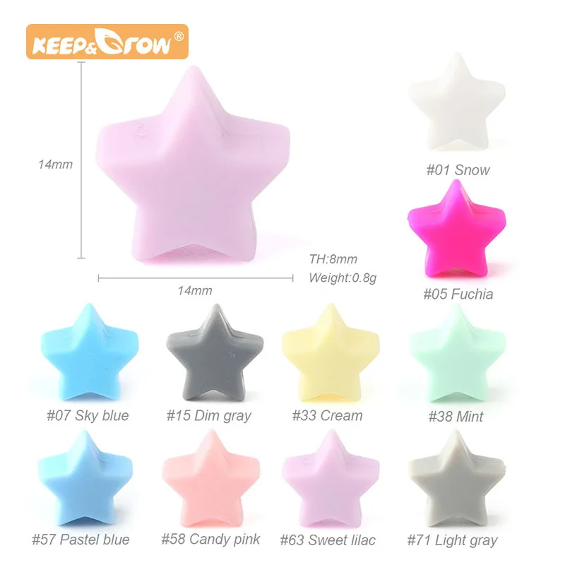 

Baby Star Silicone Teething Beads Wholesale Prices 100pcs Making Pacifier Chain Accessories Newborn Oral Care Chewing Products