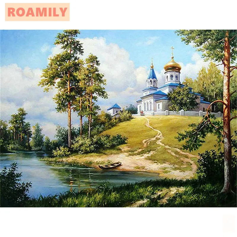 

Diamond Embroidery Nature Landscape,ROAMILY,DIY Full Square/Round Diamond Painting,Picture Beading,Picture On Wall