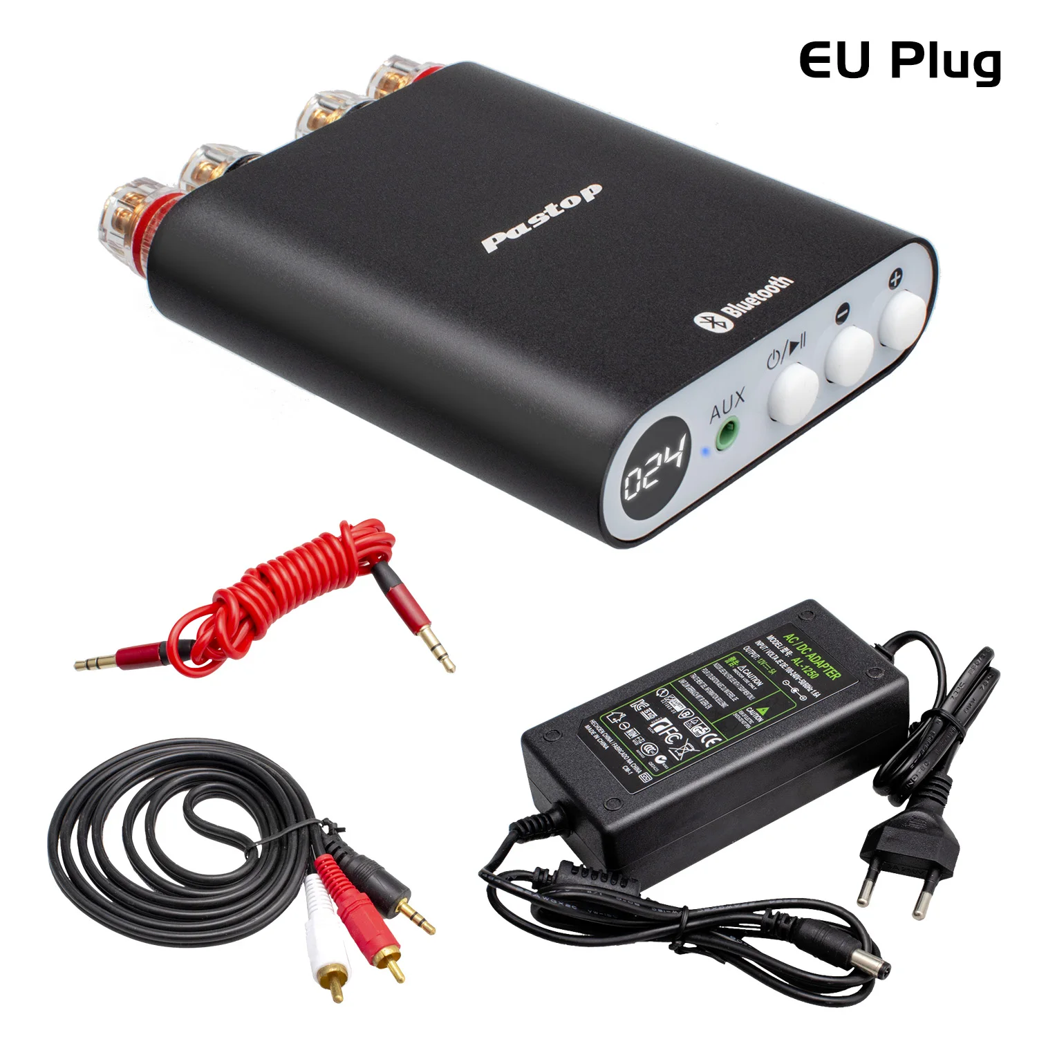 2021 Newest Metal Shell Black TPA3221 BT Amp 2x100W Suit for 2"-10" Speakers  Bluetooth 5.0 Amplifier With DSP Sound 