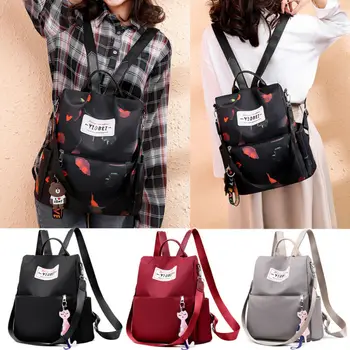

Women Floral Printed Anti-theft Oxford Cloth Backpack Travel Rucksack Girl Students School Bag Female Waterproof Shoulder Bag
