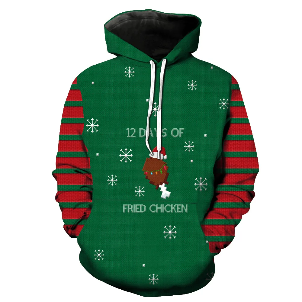 New Christmas Printing Series Men's Open-top and Hat Guard Fashion Europe America with Hats Blouse hoodies |