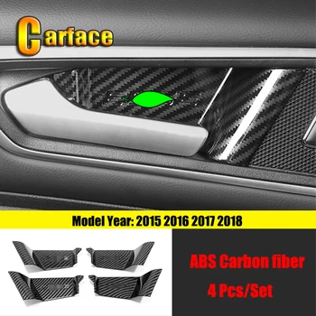 

ABS Carbon fiber Car inner door Bowl protector frame Cover Trim Sticker Car styling For Ford Edge 2015 2016 2017 2018