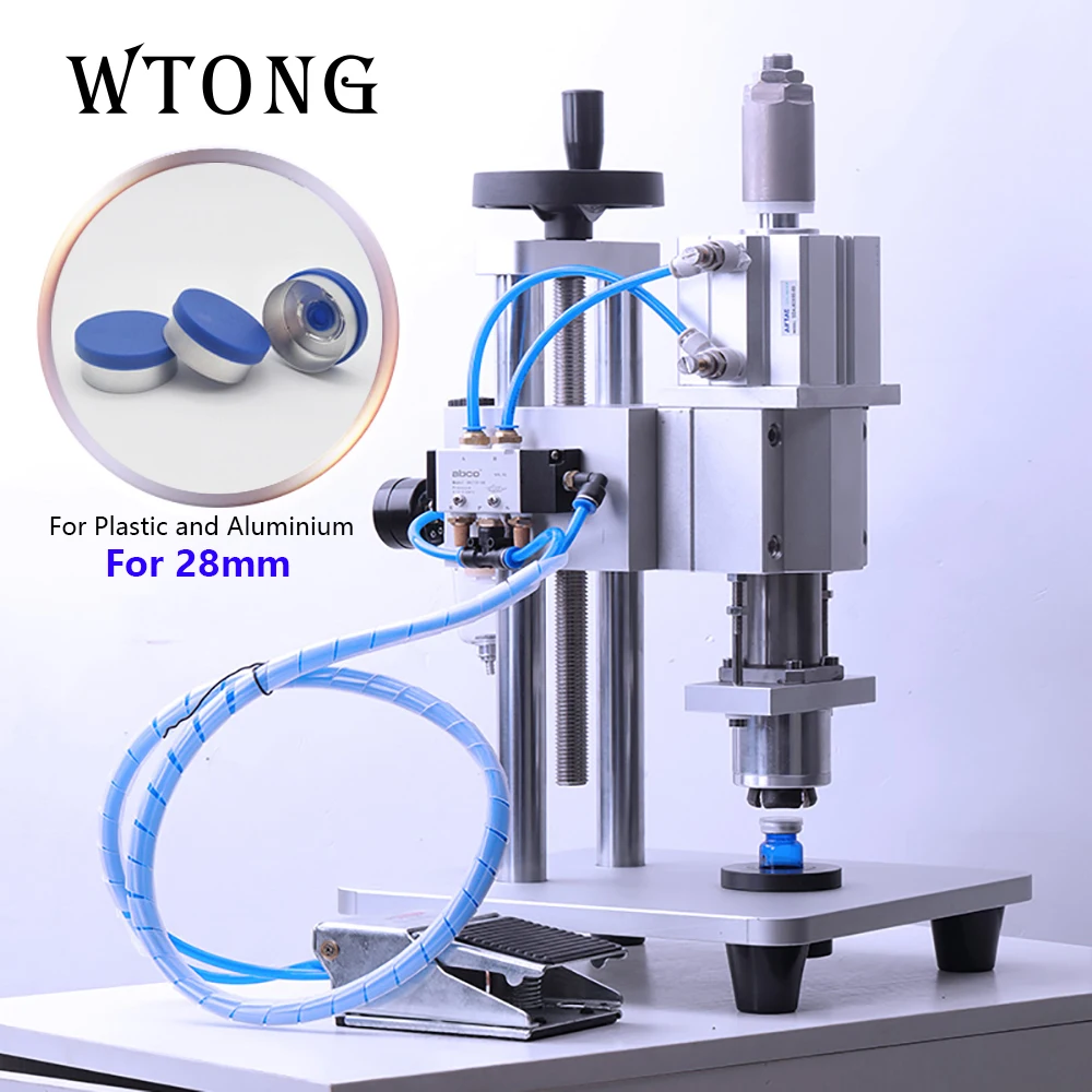 WTONG полностью автоматическая укупорочная машина для обжима флаконов пневматическая укупорочная машина - Цвет: 28mm bottle top