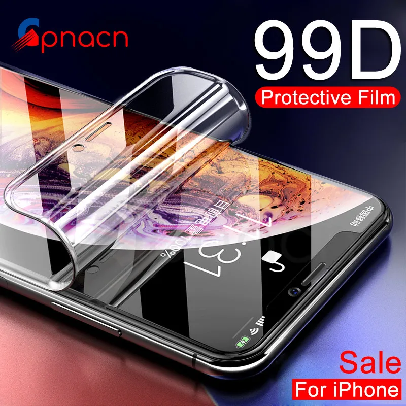 

99D Curved Screen Protector For iPhone X XR XS 11 Pro Max Soft Protective Film For iPhone 8 7 6 6S Plus Film Not Tempered Glass