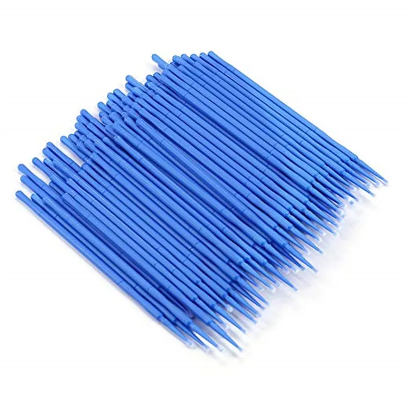 

200pcs Eyelash Extension Microbrush Disposable Tattoo Makeup Brushes Cotton Swabs Stick with Plastic Handle, Blue ,purple