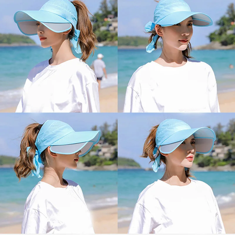 Retractable Women Sun Visor Summer Sun Hat Unisex UV Hat Cap Beach Headwear YS-BUY