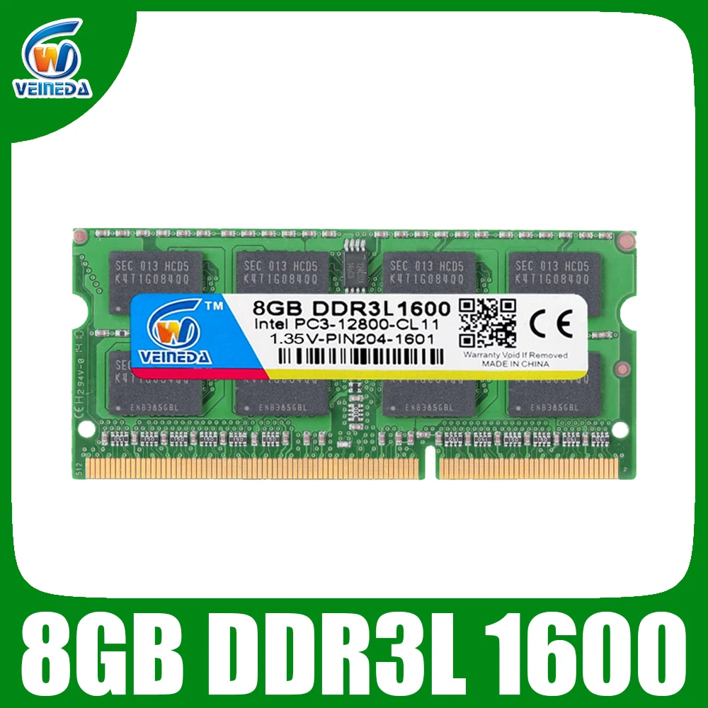 ОЗУ для ноутбука VEINEDA DDR3L 8 ГБ 1333 ram-memoria-ddr3L МГц Intel AMD Sodimm ddr3L pc3-12800 204pin | Компьютеры и