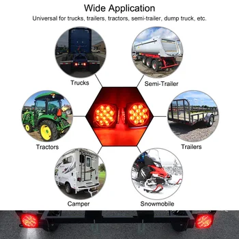 

Hot 12V Trailer Tail LED Light Kit Super Bright Brake Stop Warning Lights Tail License Lights for Camper Truck