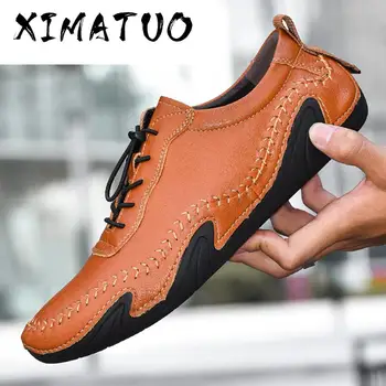 

Plus Size Men Casual Shoes Genuine Leather Octopus Soles Flats Hot Sale Leather Shoes Waterproof Moccasins Sneakers