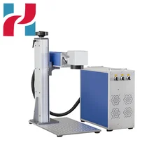 Máquina da marcação do laser da fibra de hmlaser 20 50w raycus max ipg 110*110 300*300 área de trabalho para o metal de diy de aço inoxidável