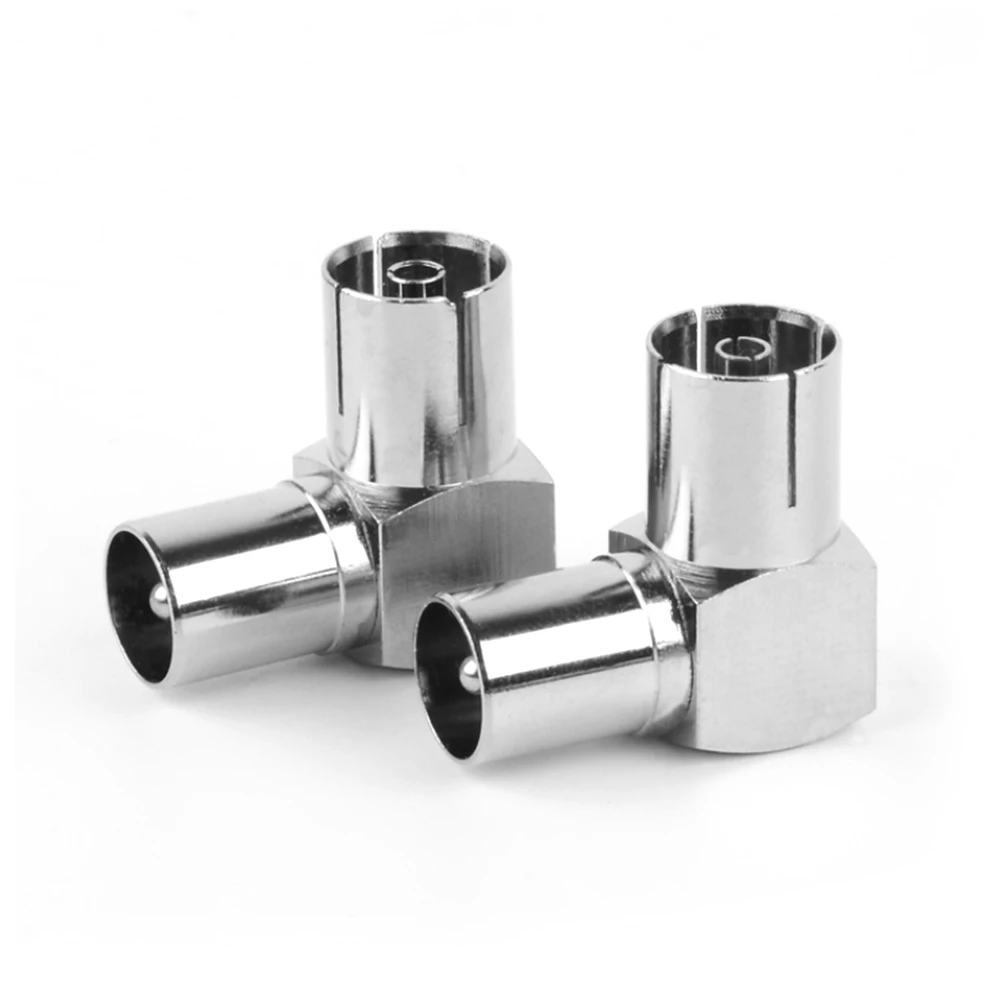 

1PCS 90 Degrees Right Angled TV RF Male Plug To Female Jack Head Type Cable Antenna Connector