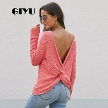 #Special Offers GIYU Fleece O Neck Solid Sweater Loose Autumn Jumpers Sexy Open Sexy Ruched Pullover sueter mujer invierno #Special Offers GIYU Fleece O Neck Solid Sweater Loose Autumn Jumpers Sexy Open Sexy Ruched Pullover sueter mujer invierno