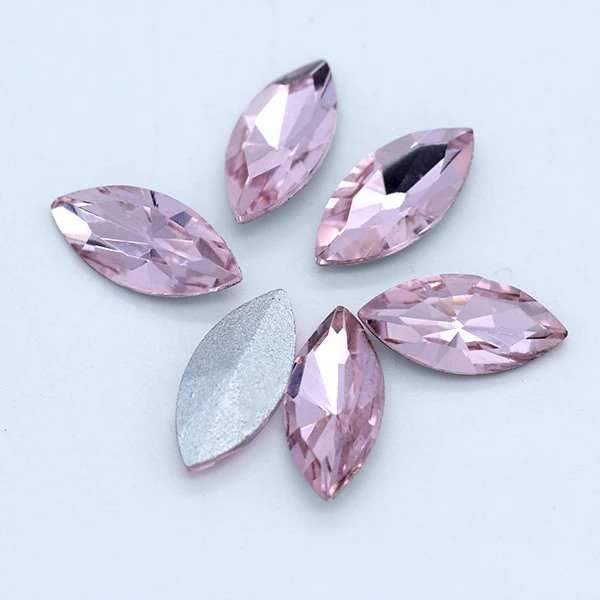 lt pink 30p 3x6 мм конский глаз с заостренным фольгированным дном, граненые хрустальные стеклянные стразы для украшения ногтей, ожерелье, кольцо, серьги, ремонт драгоценных камней - Цвет: lt pink
