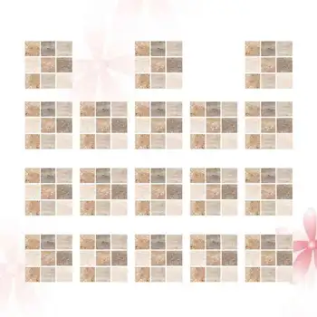 

18pcs Imitation Tile Sticker Bathroom Decals Self-adhesive Wall Decals Splice Design Pasters for Home Shop