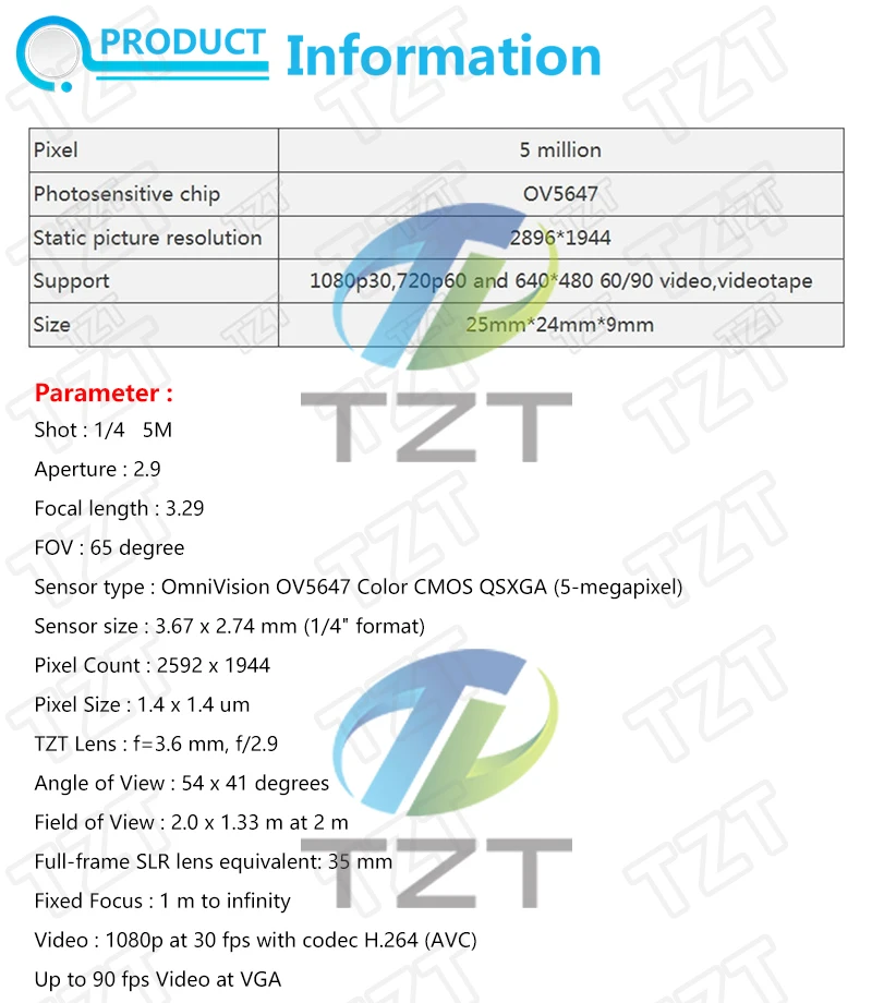 TZT Raspberry Pi 3 Modell B+ Kameramodul 1080p 720p Mini-Kamera 5MP Webcam Videokamera für Raspberry Pi 2 Modell B – Detail 1
