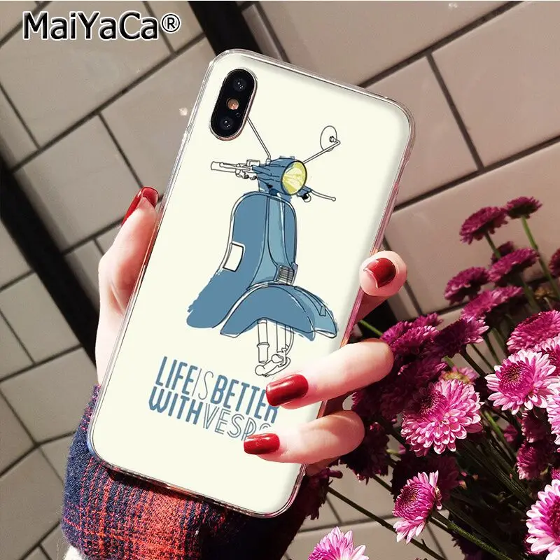 A4 MaiYaCa Vespa скутер окрашенный чехол для телефона iphone 11 Pro 11Pro MAX 8 7 6S Plus X XS MAX 5 5S SE XR 10 Capa - Цвет: A4