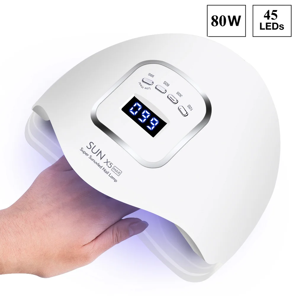 80W SUN X5 MAX Dmoley SUNX 5 плюс 48 Вт 80 Вт ультрафиолетовая лампа Сушилка для ногтей лампа для ногтей для Гель-лак леча светильник 4 нижних таймер ЖК-дисплей Дисплей лампа для маникюра - Цвет: 80W SUN X5 MAX