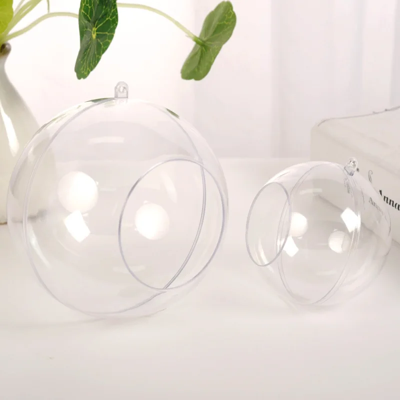 Special Shape Plastic Hollow Transparent Christmas Ball Festive Decorative Pendant round Ball Site Decorative Props Adjustable C