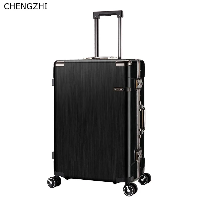 CHENGZHI 20 ''24'' дюймов алюминиевая рама+ PC багаж на колёсиках Spinner дорожный костюм Чехол для мужчин чехол на колесиках для женщин чемодан на колесиках