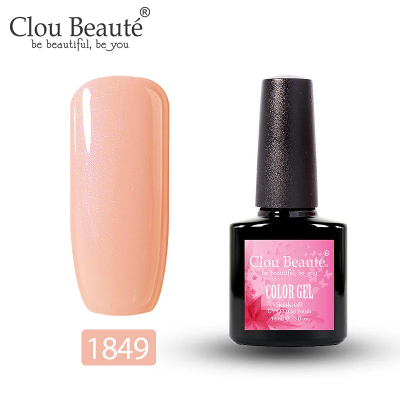 1849 Набор гель-лаков Clou Beaute UV Vernis, полуперманентный Праймер, верхнее покрытие, 10 мл, Гибридный Гель-лак для ногтей, маникюрный Гель-лак - Цвет: 1849