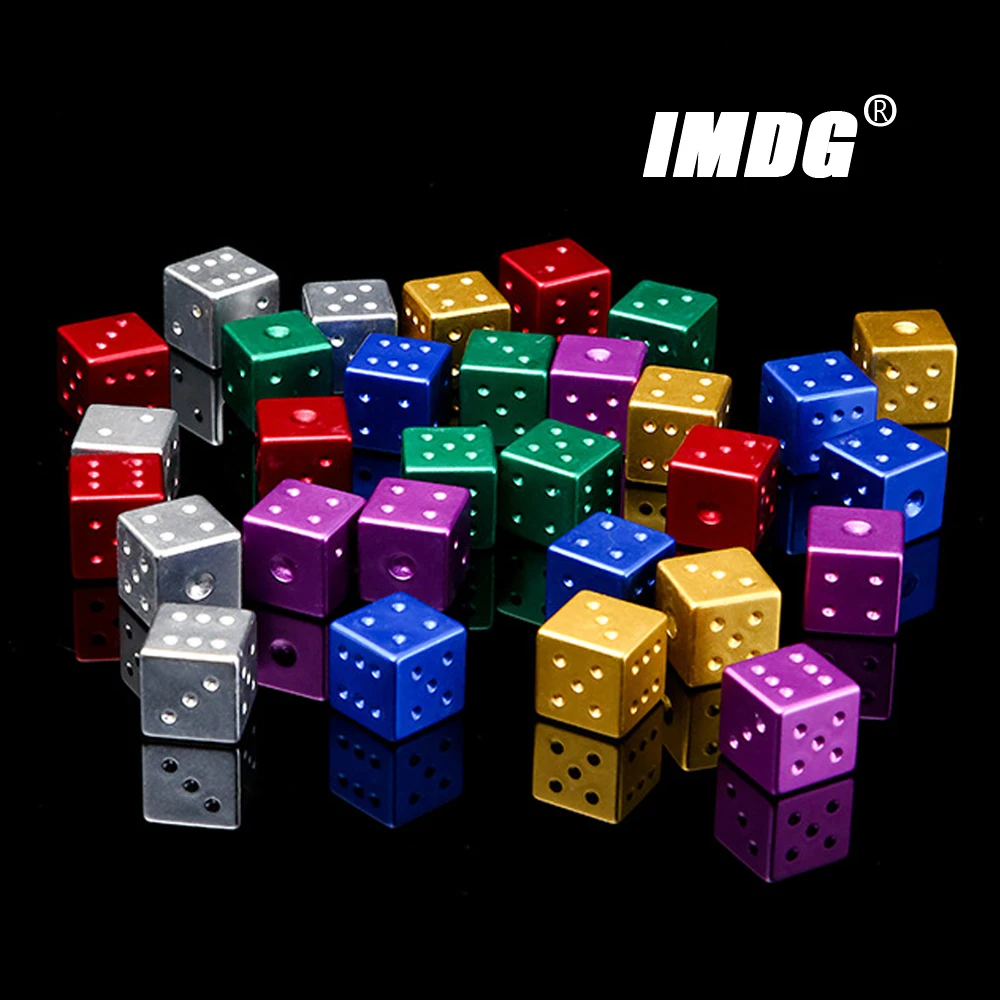1pcNewColorfulAluminumAlloyMetalDice16mmSquareCornerBoutique