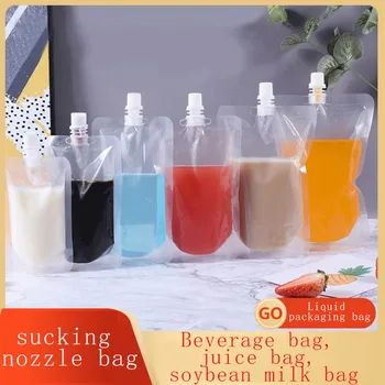 

10pcs Stand up Plastic Drink Packaging Bag Spout Pouch for Beverage Liquid Juice Milk Wedding Party Drinking Bags