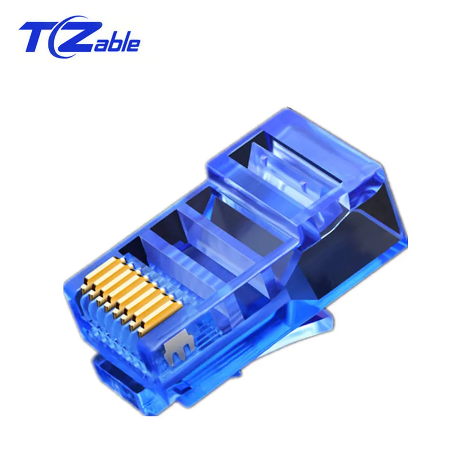 10 шт. RJ45 Разъем Cat5 CAT5e RJ45 сетевой адаптер Модульные вилки хрустальные головки Позолоченные 8P8C разъемы