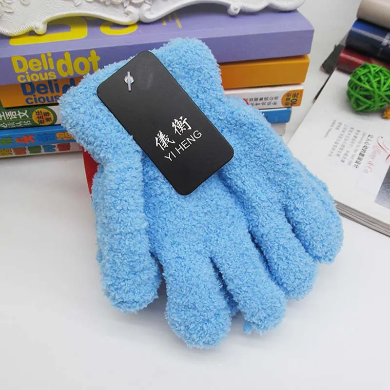 Синий Cute Kids Boy Girls Children Full Finger Gloves Hand Mittens Warm Winter DXAA - Цвет: Синий