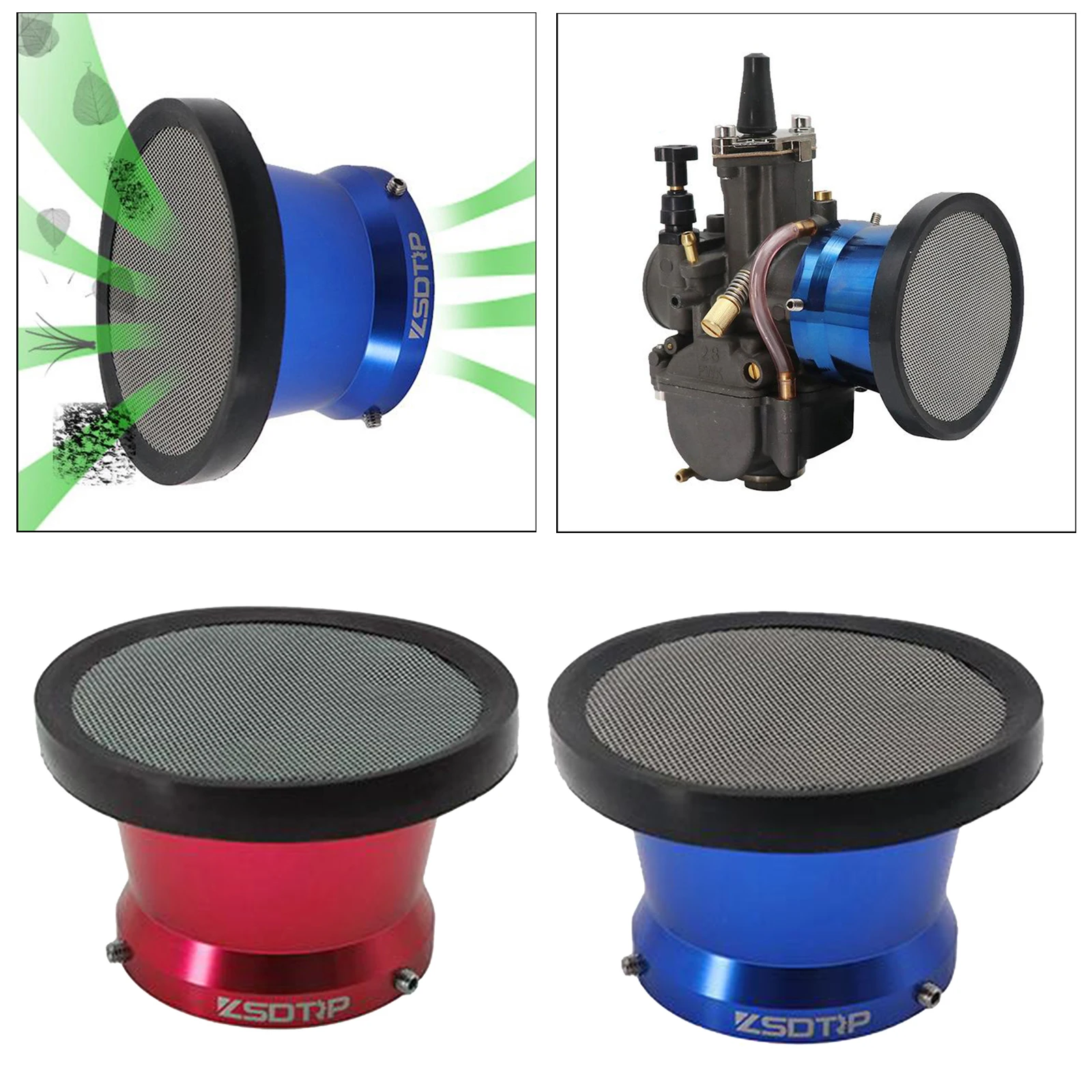 Universal Motorcycle Air Filter Interface Wind Horn Cup 50mm with Net for 21/24/26/28/30mm PWK Carb
