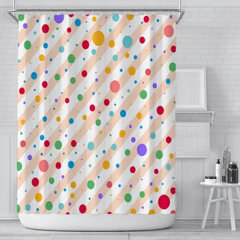 

2020 Polka Dot Shower Curtain Printed Polyester Waterproof Shower Curtain