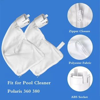 

2 Pcs Swimming Pool Filter Bag Pool Vacuum Head Bag All Purpose Polaris Bag Pool Cleaner Suction Machine Zipper Bag High Quality