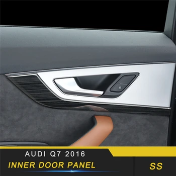 

For Audi Q7 4M 2016 2017 2018 Car Styling Inner Door Handle Panel Cover Trim Frame Sticker Chrome Interior Accessories