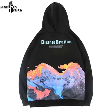 

Lindsey Seader 2020 Men Hip Hop Hoodie Sweatshirt Volcano Ice Painting Warm Fleece Hoodie Streetwear Pullover Cotton Outwear