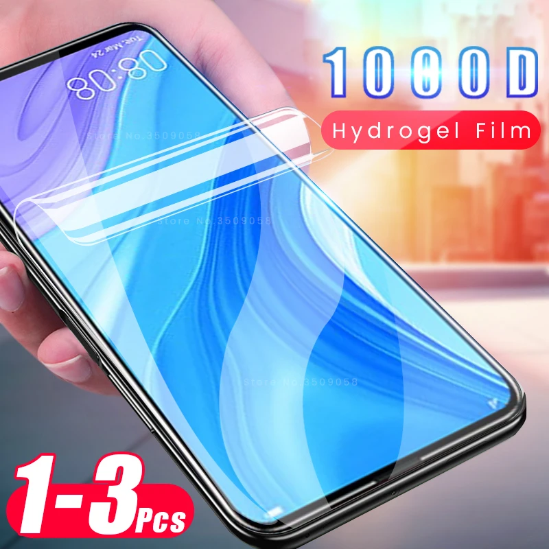 

3-1pcs 1000d soft hydrogel protective film for huawei y6s y9s 2020 armor protection film hawei y6 pro y9 prime y5 2019,not glass