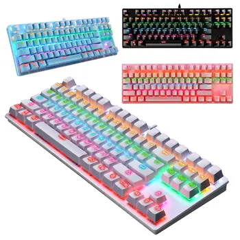 

Punk Mechanical Keyboard K550 87 Keys Mechanical Keyboard Green Axis Gaming Competitive Office Notebook Professional Keyboard