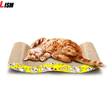 

Corrugated Cat Scratch Board Pad Grinding Nails Furniture Protector Cat Interactive Toy Large Size Cat Scratcher Toys Cardboard