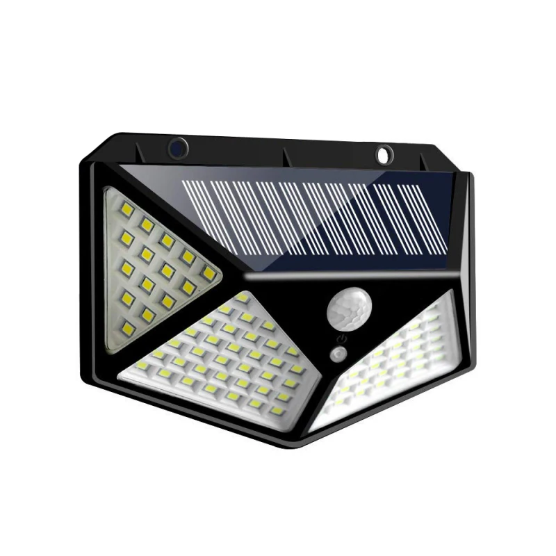 114/100 светодиодный светильник на солнечной батарее, уличные солнечные лампы с датчиком движения PIR, настенный светильник, водонепроницаемый солнечный светильник на солнечной батарее, садовый светильник, новинка - Испускаемый цвет: 1Pcs 100 LED