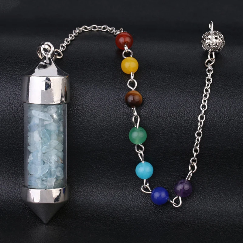 Jinzeyi горячий геометрический браслет цилиндрической формы простой с натуральными кристаллами гравия пули Желая бутылка дух качели бутылка кулон
