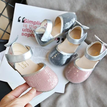 

Kids Shoes Girls Shoes Sparkle Sequins Girls Dress Shoes Princess PU Leather Flats Shoes Girls